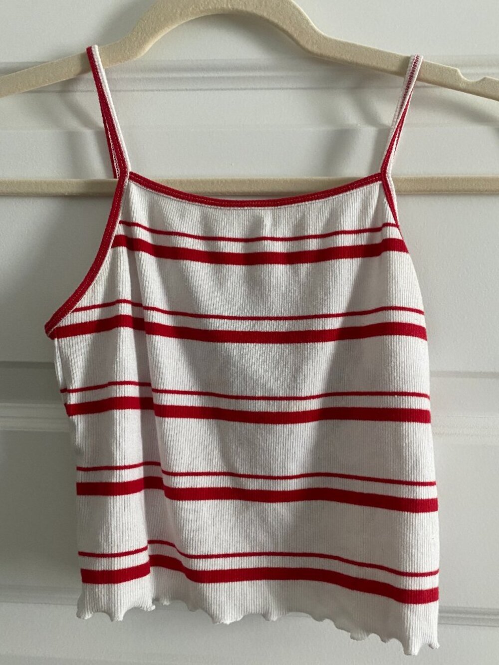 Forever 21 Red White Striped Ribbed Tank Top - Size S